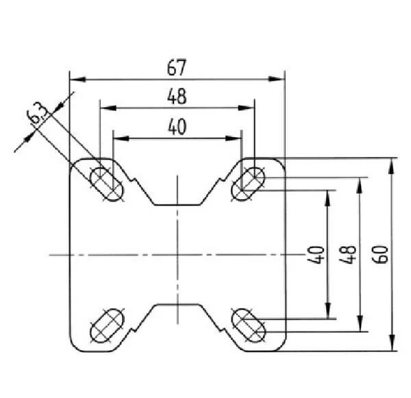 Tente - 2478PJP075P60 - Fixed Wheel Rubber Flange Plate