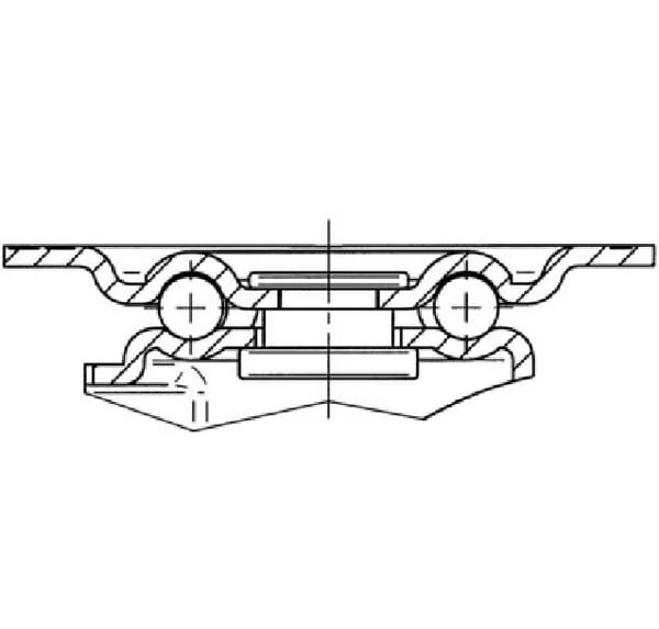 Tente - 3430POO065P609570 - Swivel Wheel Polypropylene Flange Plate