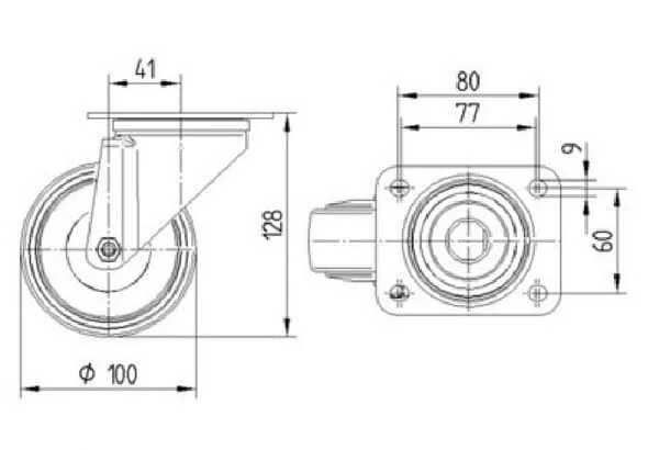 Tente - 3470IEP100P62 - Tente Heavy-Duty Wheels With Polyurethane Tread