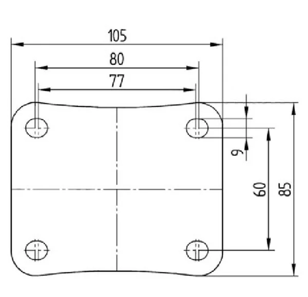 Tente - 3477HUR125P62 - Swivel Casters Gray Polyamide Tread Rubber Core