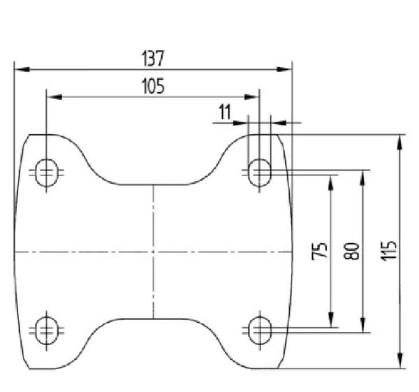 Tente - 3478DPR200P63 - Fixed Castor 200 mm