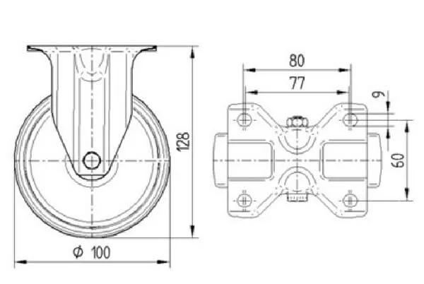 Tente - 3478UOJ100P62 - Tente Fixed Wheels with Polyamide Wheel