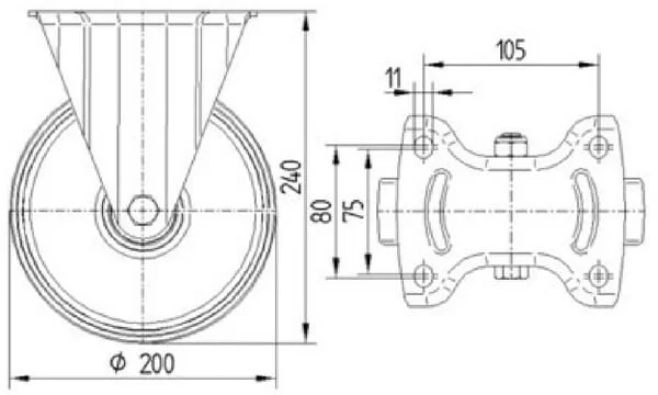 Tente - 3478UOR200P63 - Tente Fixed Wheels with Polyamide Wheel