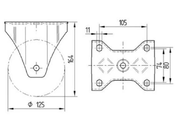 Tente - 4688IEP125P63 - Fixed Castor 125 mm