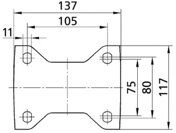 Tente - 4688TOP125P63 - Tente Heavy-Duty Fixed Wheel Made of Polyamide