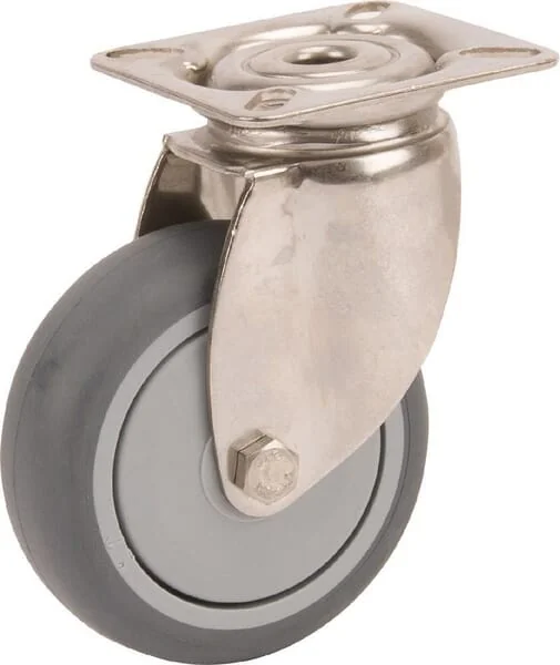 Tente - 7470PJC075P40 - Swivel Wheel Rubber Stainless Steel Flange Plate