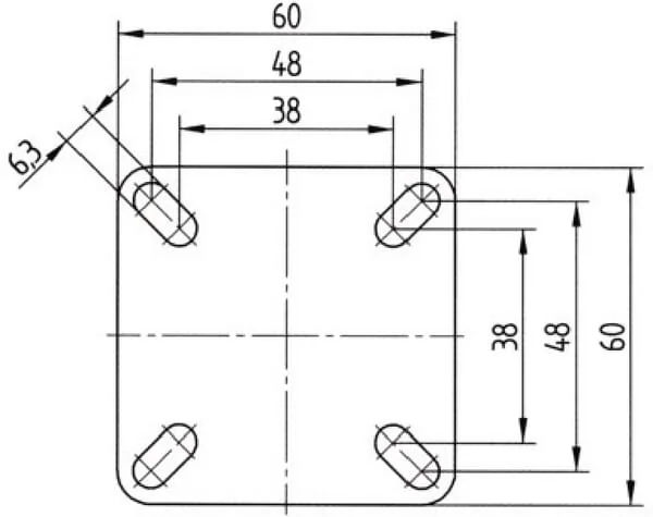 Tente - 7470PJC075P40 - Swivel Wheel Rubber Stainless Steel Flange Plate
