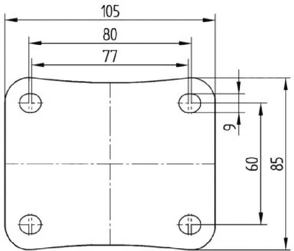 Tente - 8470UAD125P62 - Swivel Castor 125 mm