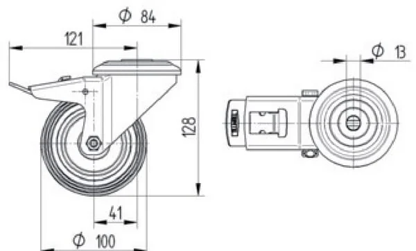 Tente - 8477UAD100P3013 - Tente Stainless Steel Swivel Castors With Plastic Tread