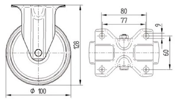 Tente - 8478UOO100P62 - Tente Stainless Steel Swivel Castors With Plastic Tread