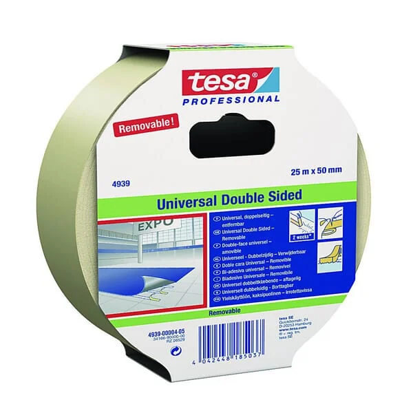 TESA - T049390000600 - Double-Sided Adhesive Tape, 4939 Removable, 50mmx25m, Tesa®