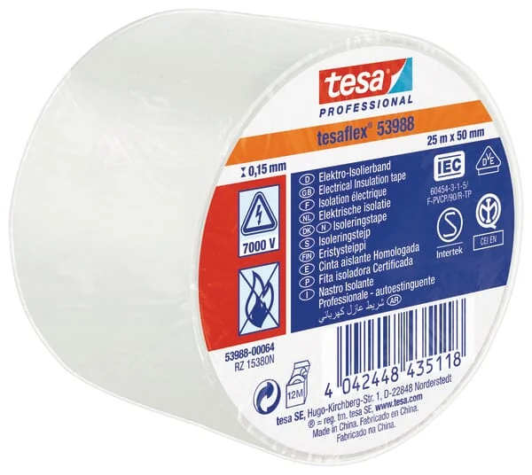 TESA - T539880006400 - Insulation Tape, White, 25m x 50mm TESA Flex®