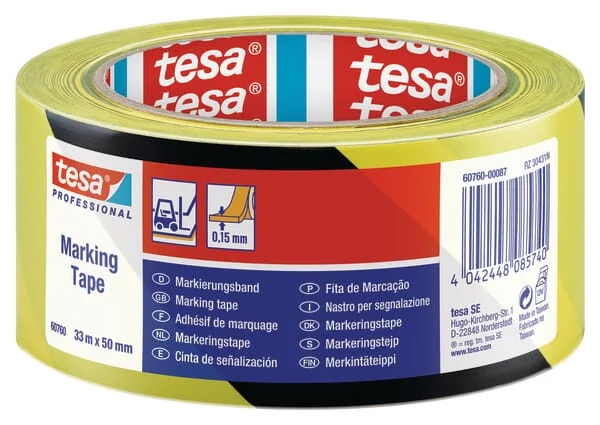 TESA - T607600008715 - Tape, Hazard Warning, Floor-Marking, Black/Yellow, 33m x 50mm TESA®