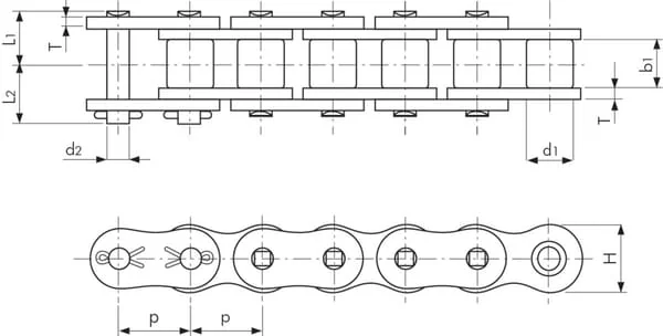 Tsubaki - RS100HTS - Chain Link Ger. ASA 100 HT