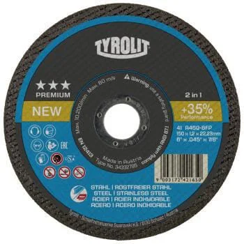 Tyrolit - 34332792 - Cutting Disc F41 125x1.0x22.23 A60Q-BFP