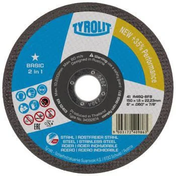 Tyrolit - 34332871 - Cutting Disc 2-in-1 41C 125x1.0x22.23 A60Q-BFB