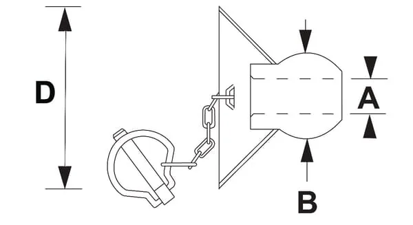 Vapormatic - VLE6121 - Quick Hitch Ball For Lower Link Cat. 3