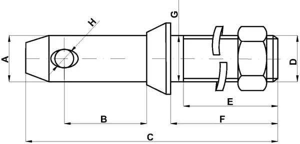Vapormatic - VLK5404 - Implement Pin 22x44mm Thread: 7/8" Cat.1