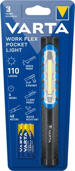 VARTA Consumer Batteries - VT17647 - Torch Work Flex Pocket Light