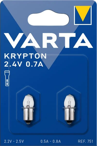 VARTA - VT00751 - Light Bulb Krypton Pear B2 2.4v 1.8w P13.5S White VARTA Consumer Batteries