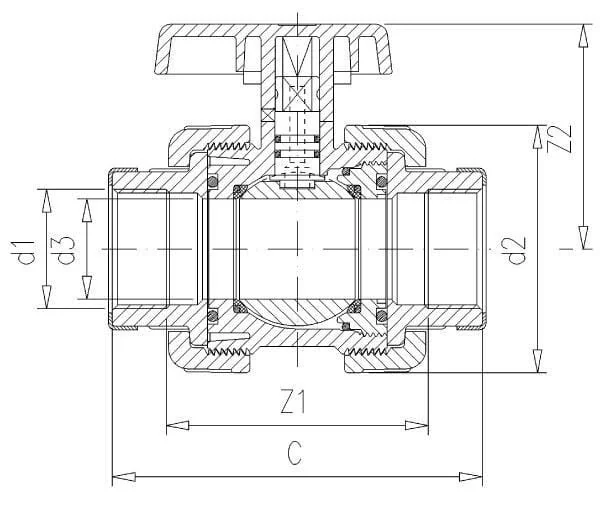 VdL - KS212PVC - PVC L. Valve DID 2 1/2"x2 1/2"