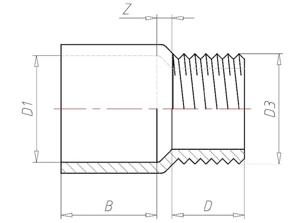 VDL - V140150 - VDL Adapter Nipple 110 x 4", Fittings
