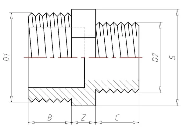 VdL - V335060 - Reducer 2x M 3/4" x 1/2"