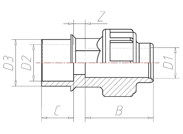 VdL - V731025 - Adaptor PVC/PE 25 x 25/32