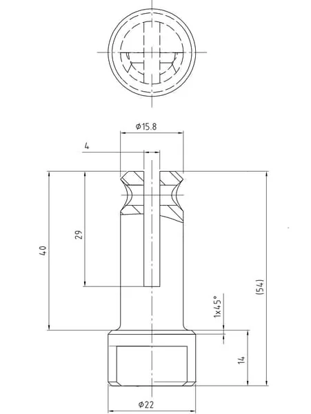 Vetter - AR1A - Locking Device Set For ISO 1+2 Old Design, Till 2008, L=54MM Diameter 15.8/22MM