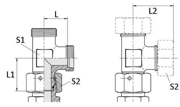 Voss - ELSD16S - Reversible T-Fitting 16S
