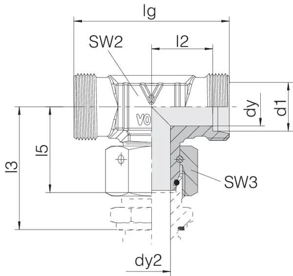 Voss - ETSD8L - Adjustable Male Stud 8L