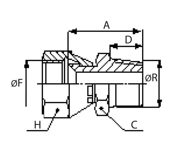 Voss - FMUBTV1708 - Voss Coupling 1-1/16 JIC x 1/2 BSPT