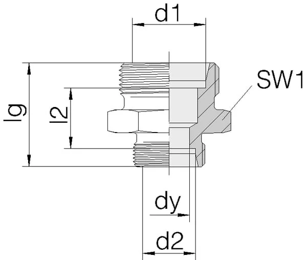 Voss - GS2218L - Straight Adaptor (No M/R) 22L 18L
