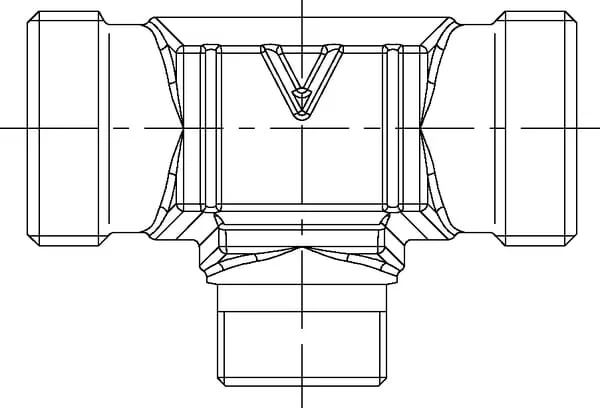 Voss - TS222215L - T-coupling 22-22-15l