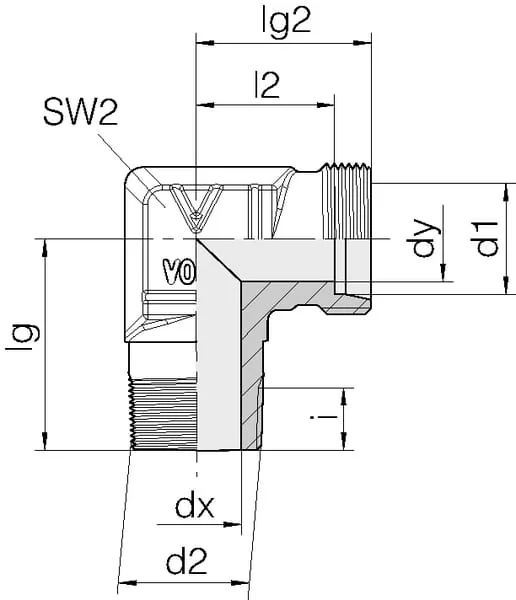 Voss - WES12LRK14 - Elbow Coupling 12L R1/4