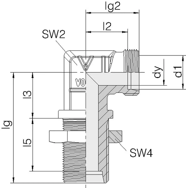 Voss - WSS12S - Bulkhead Elbow 12S (No M/R)