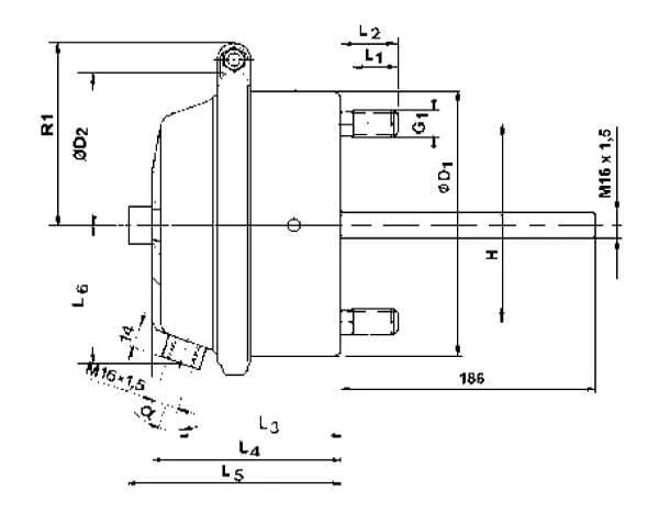 Wabco - 4231069000 - Diaphragm Cylinder, Cam 24