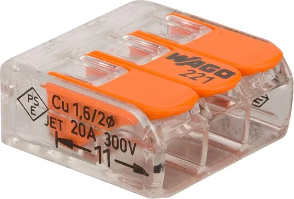 Wago - 221413 - 3-Conductor Terminal Block