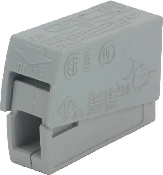 Wago - WAG224101 - Connector Clamp, 1-V Plug Grey Type 224 Wago