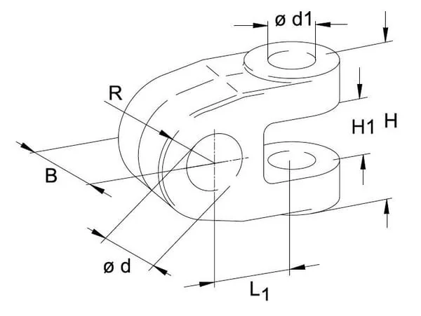 Walterscheid - 308016 - Fork Head 25-32 mm LG 100 mm L 50 mm