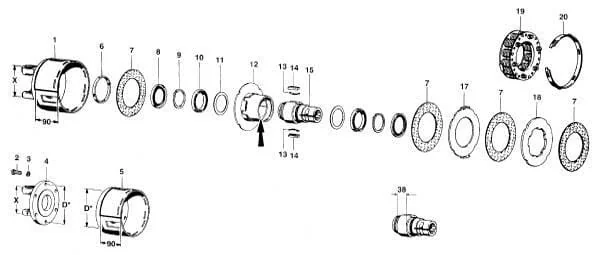 Walterscheid - 561937 - Hub FK96/4 1-3/8-6 Quick Release