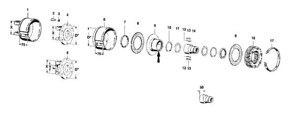 Walterscheid - 586040 - CLUTCH HUB PFK96/4R QUADRANT