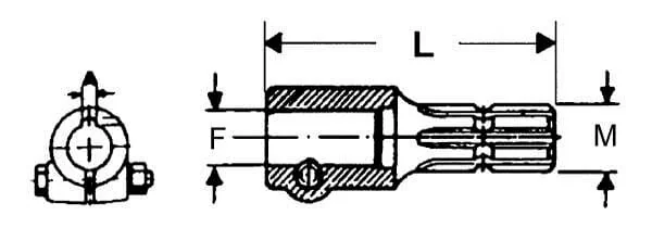 Walterscheid - 6710166 - PTO Reducer Male 1 3/8" (6) Female 1 3/4" (20) With Clamp Bolt