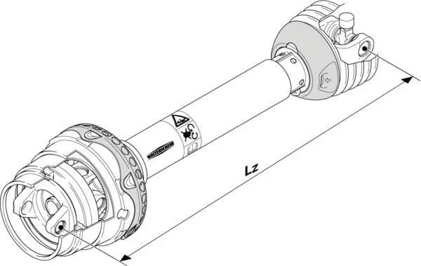 Walterscheid - PWE580860OG - Wide Angle PTO Shaft Without Yokes PWE 580 L: 860mm, Walterscheid