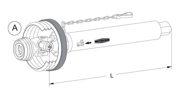 Walterscheid - W23001210I - PTO Half W2300 L: 1,210mm, SD15 Bi-tube