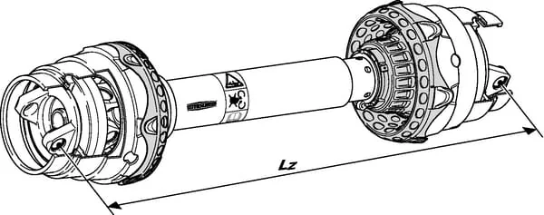 Walterscheid - WWZ22801210OG - Wide Angle PTO Shaft Without Yokes WWZ 2280 L: 1210mm
