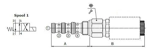 Walvoil - ER10M10B - Valve 4/2 Cartridge ER10M/10B