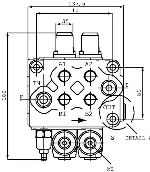 Walvoil - SD522818CEXZNDH - Control Valve SD5/2-P-1CEX8SLP-28SLP/AET