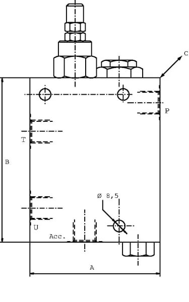 Walvoil - VDA10001ST - Pressure Relief Valve Steel