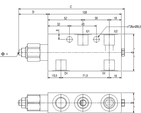 Walvoil - VOSL05004ST - Counter Balance V1116 3/8 G5P4